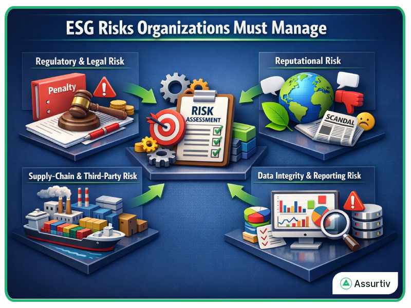 How ESG Risk mange in organisation explained with different features graphically