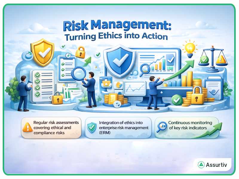 Three Employees are monitoring Risk Management 