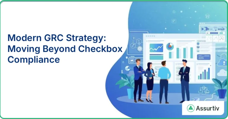 Four professionals discussing modern GRC strategy